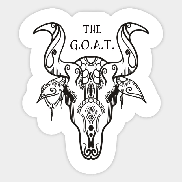 G.O.A.T. Tshirt Sticker by jennygormanart